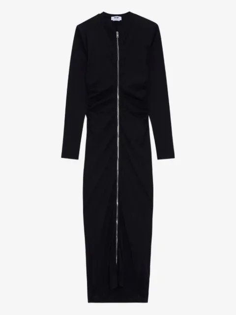 MSGM zip-front gathered maxi dress