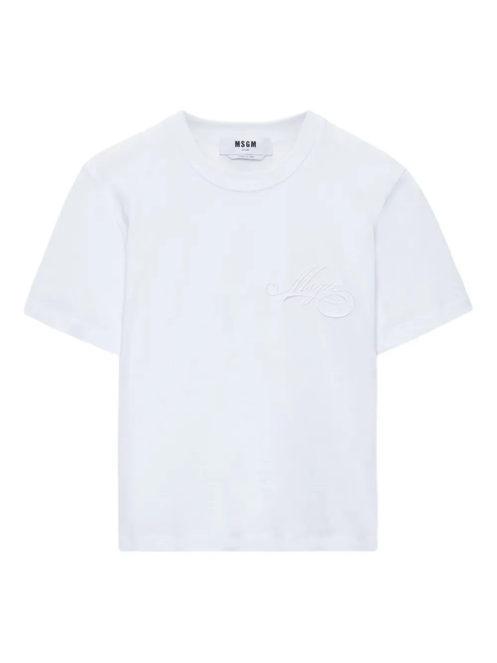 MSGM logo-embroidered T-shirt | White | Image 1