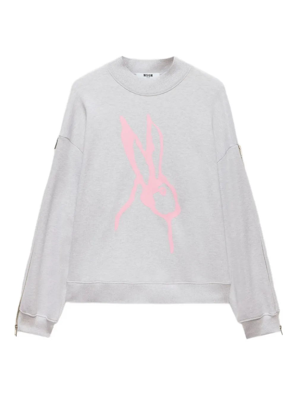 Msgm Graphic-print Sweatshirt In Gray