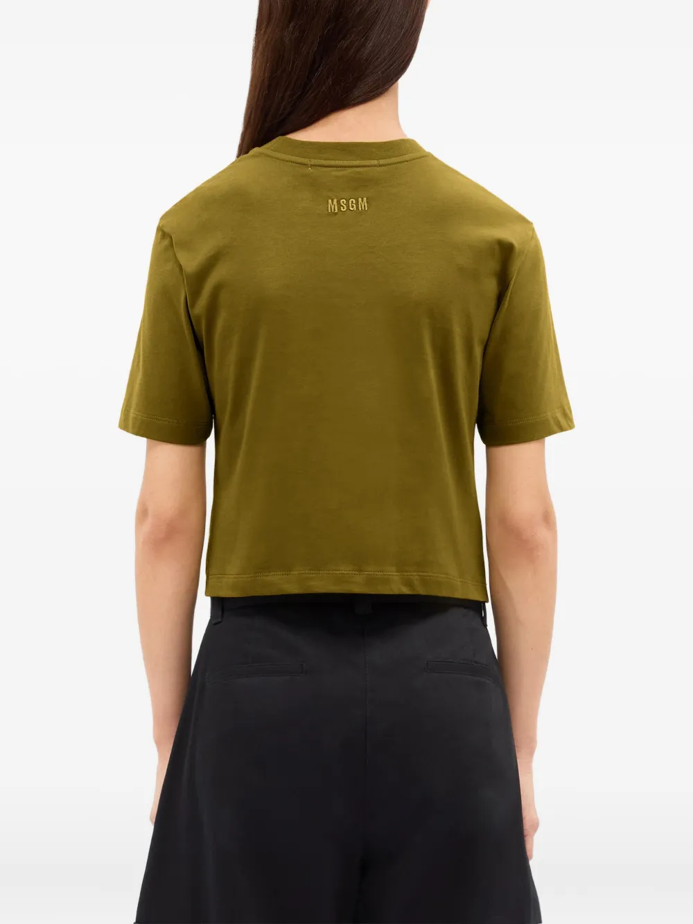 Msgm Zip-detail T-shirt In Brown