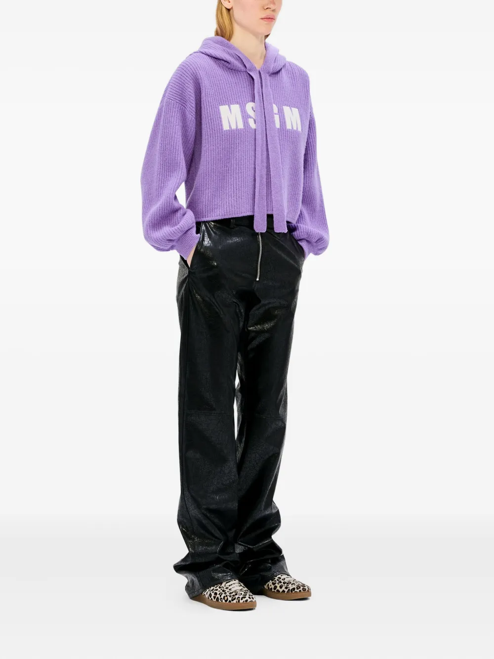 MSGM balloon-sleeve hoodie - Paars