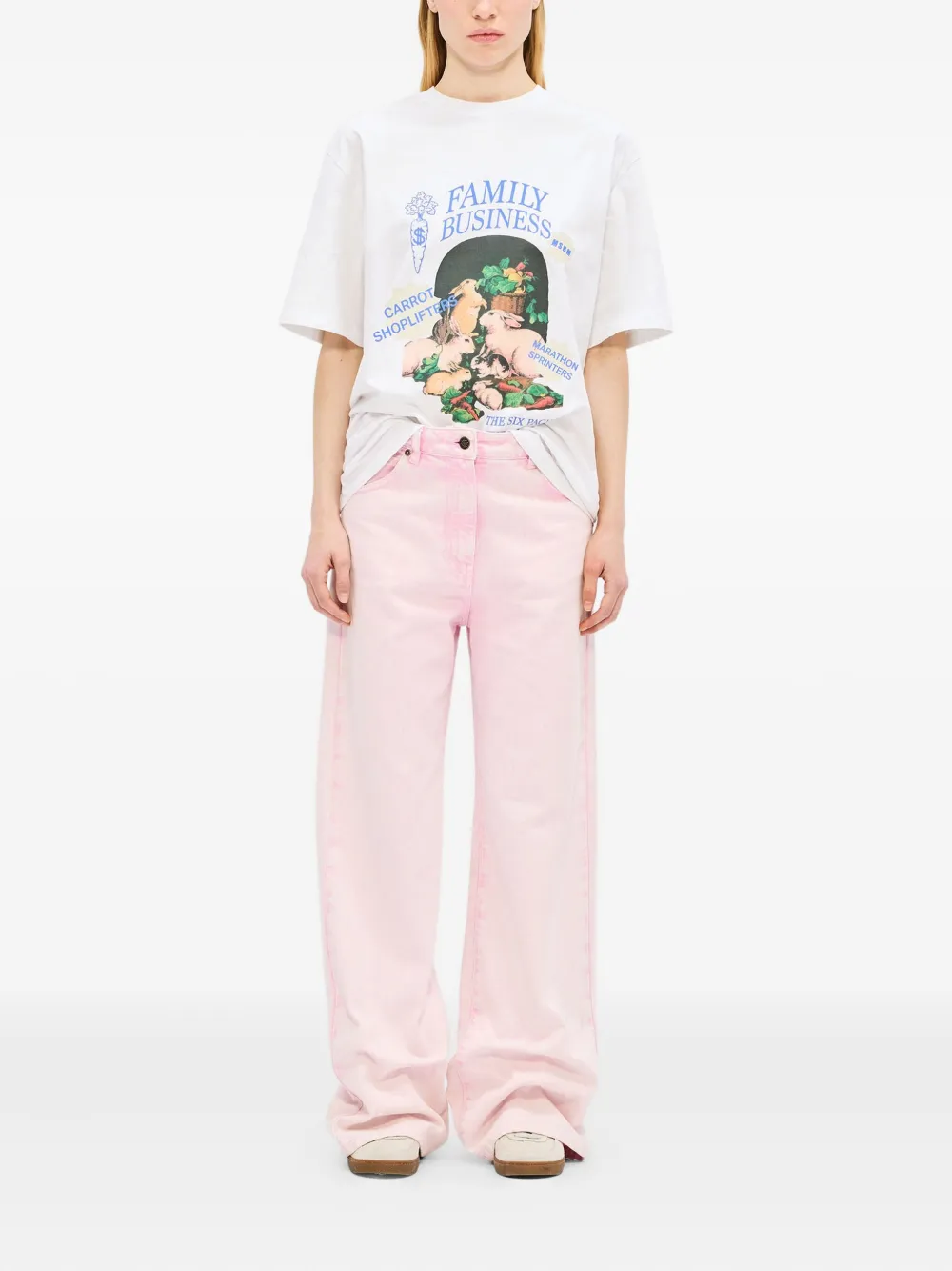 Msgm Wide-leg Trousers In Pink