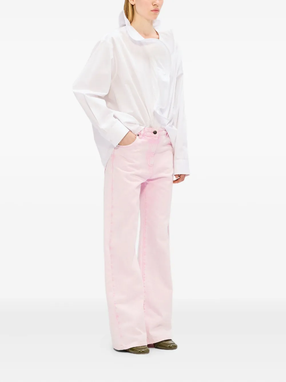 MSGM Shirt met ruches - Wit