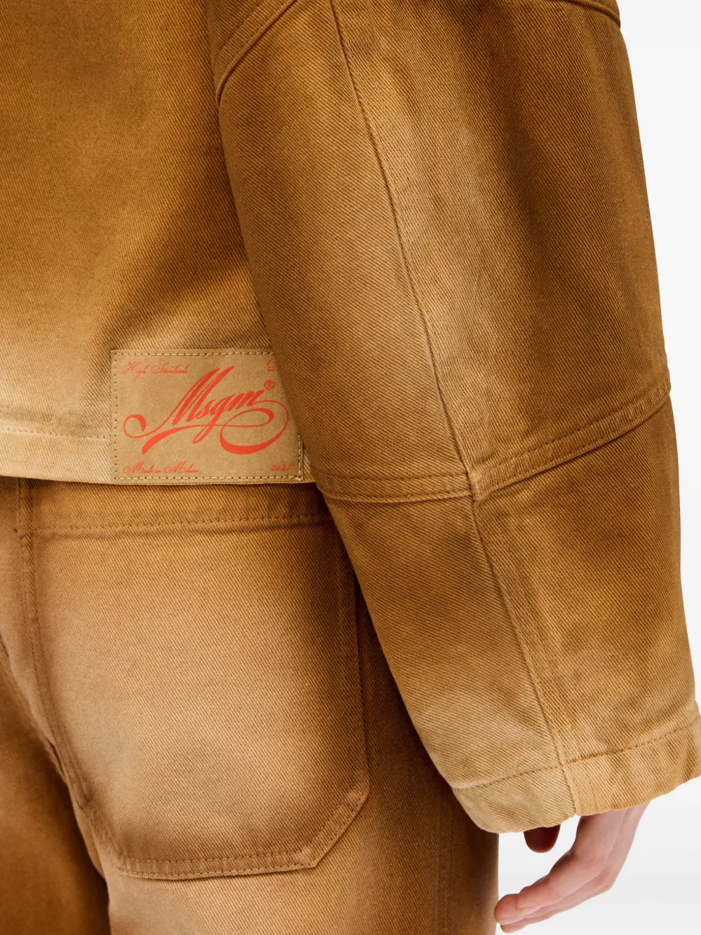 Msgm Patch-pocket Jacket In Brown