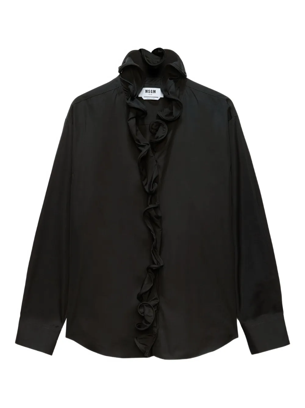 MSGM ruffled collar shirt | Black | Image 1