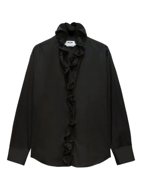 MSGM ruffled collar shirt