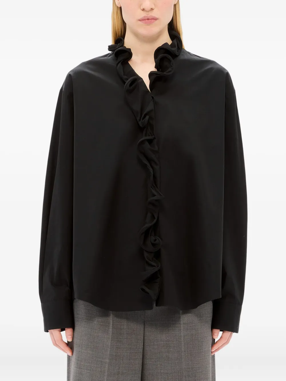 MSGM Blouse met ruchekraag Zwart