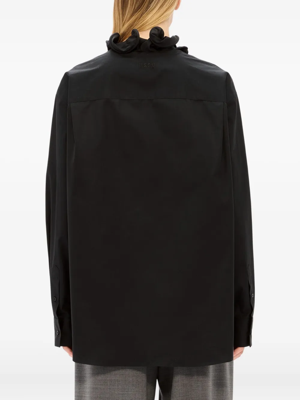 MSGM Blouse met ruchekraag Zwart