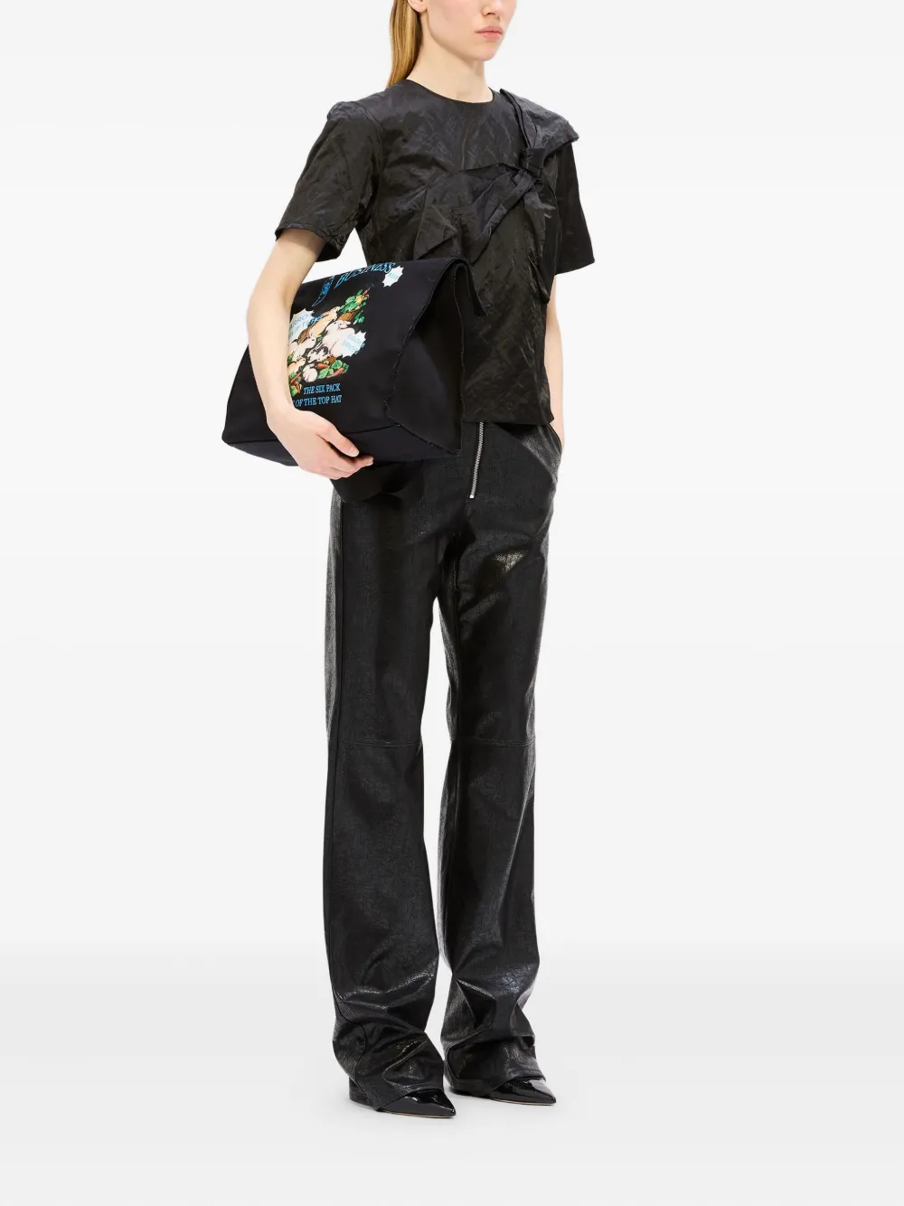 MSGM ruffled blouse - Zwart