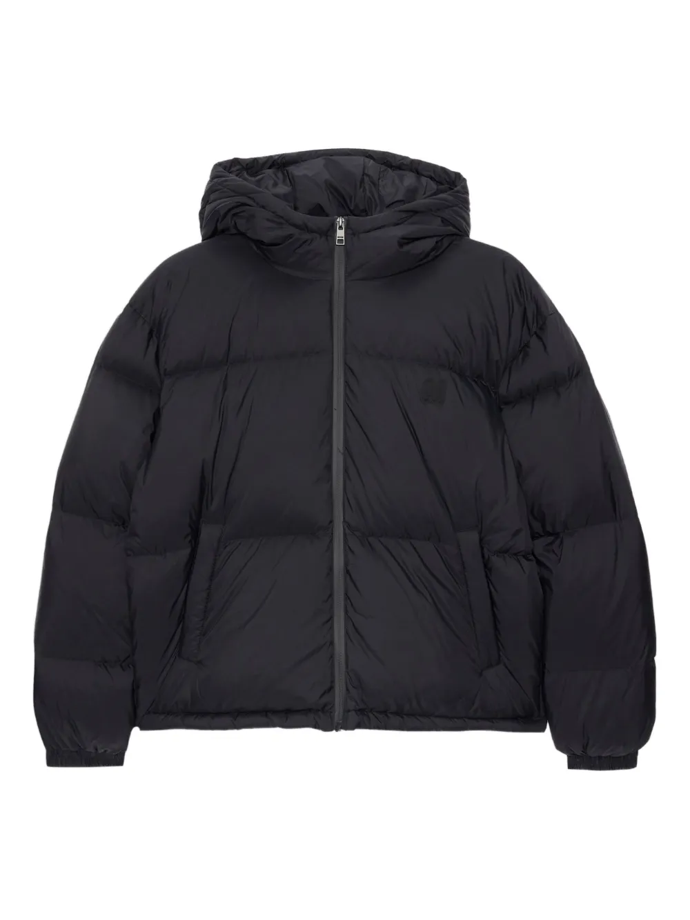 Msgm Hooded Puffer Coat In Black