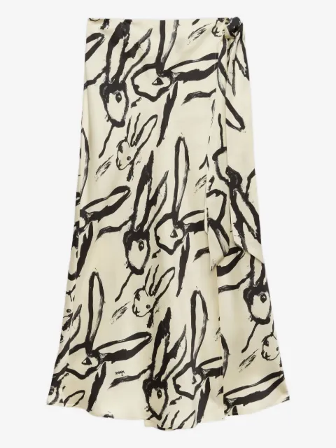 MSGM rabbit-print wrap skirt