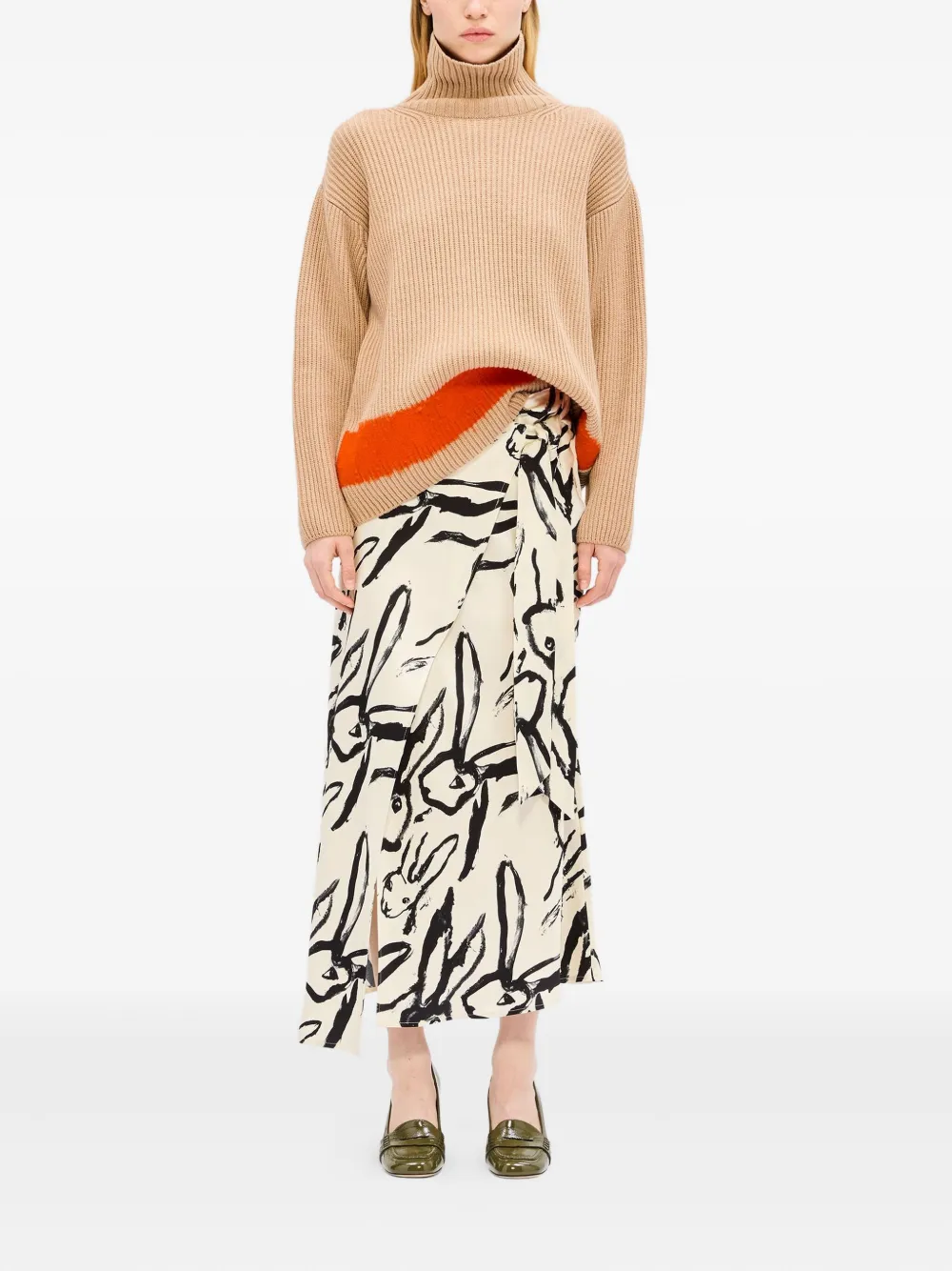 MSGM rabbit-print wrap skirt | Asymmetric & Draped Skirts | Image 2