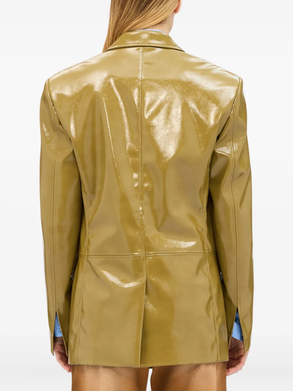 Msgm Single-breasted Jacket In Yellow