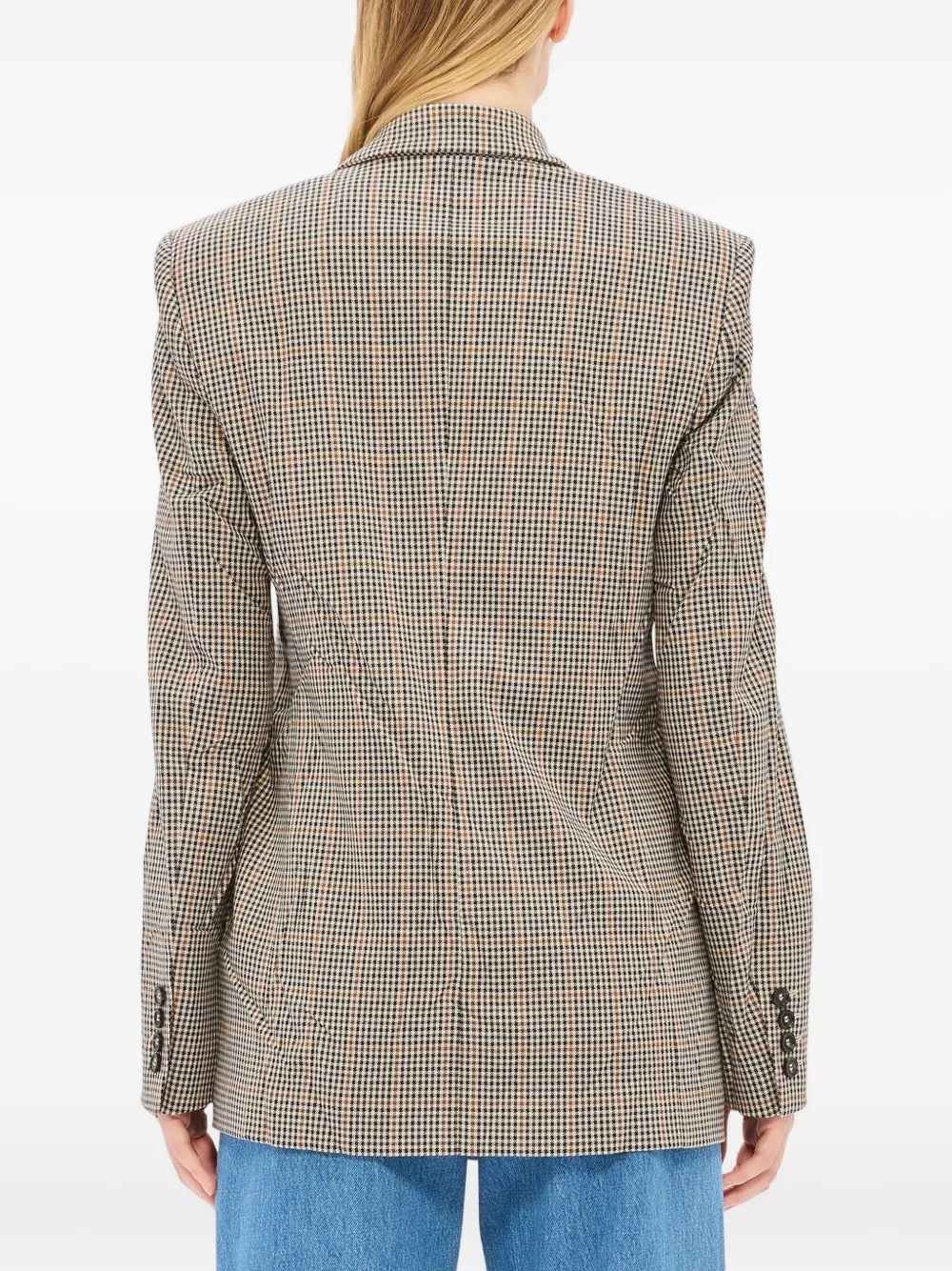 Msgm Checked Blazer In Neutral