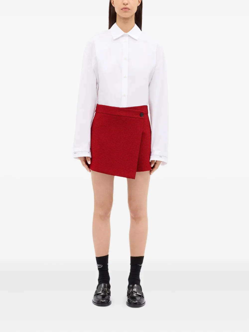 MSGM button-fastening wrap shorts - Rood