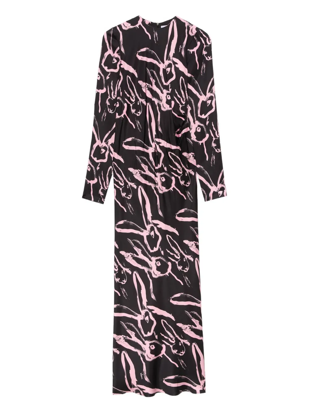 MSGM rabbit-print long-sleeve dress | Black | Image 1