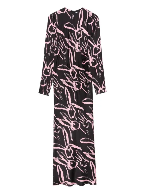 MSGM rabbit-print long-sleeve dress