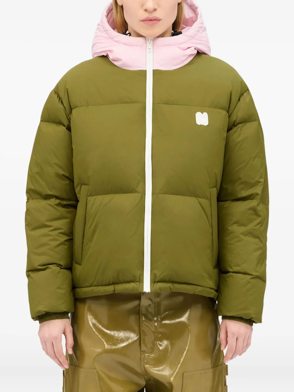 MSGM Donsjack met logodetail Groen
