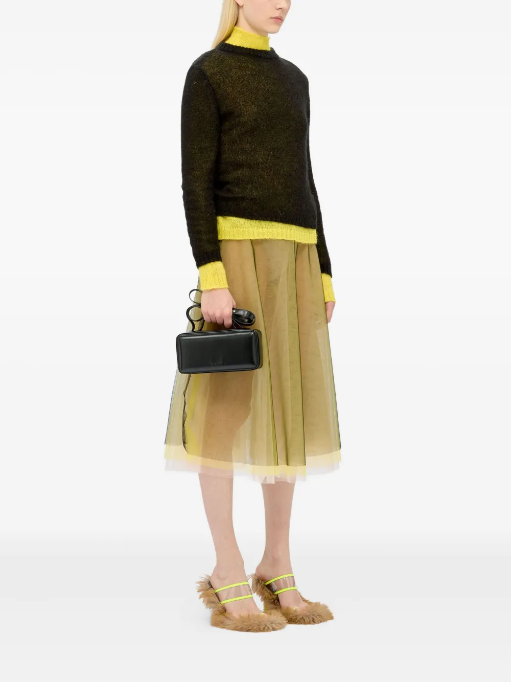 MSGM Tulen midi-rok Geel