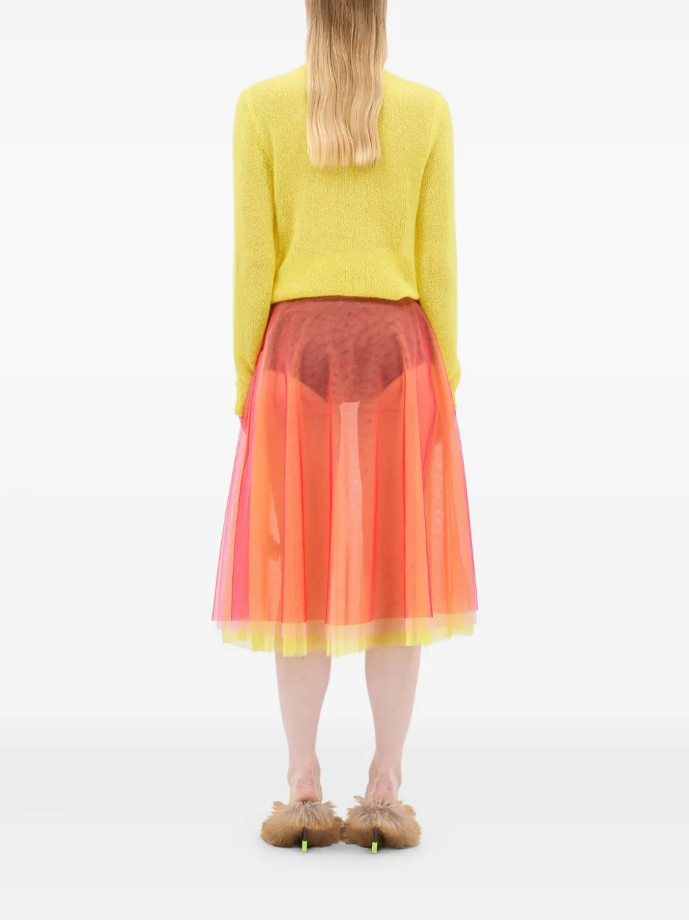 MSGM Tulen midi-rok Oranje