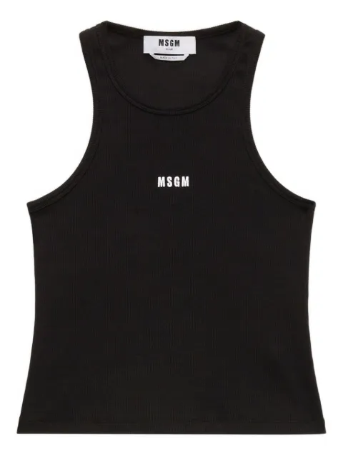 MSGM logo-detail ribbed tank top