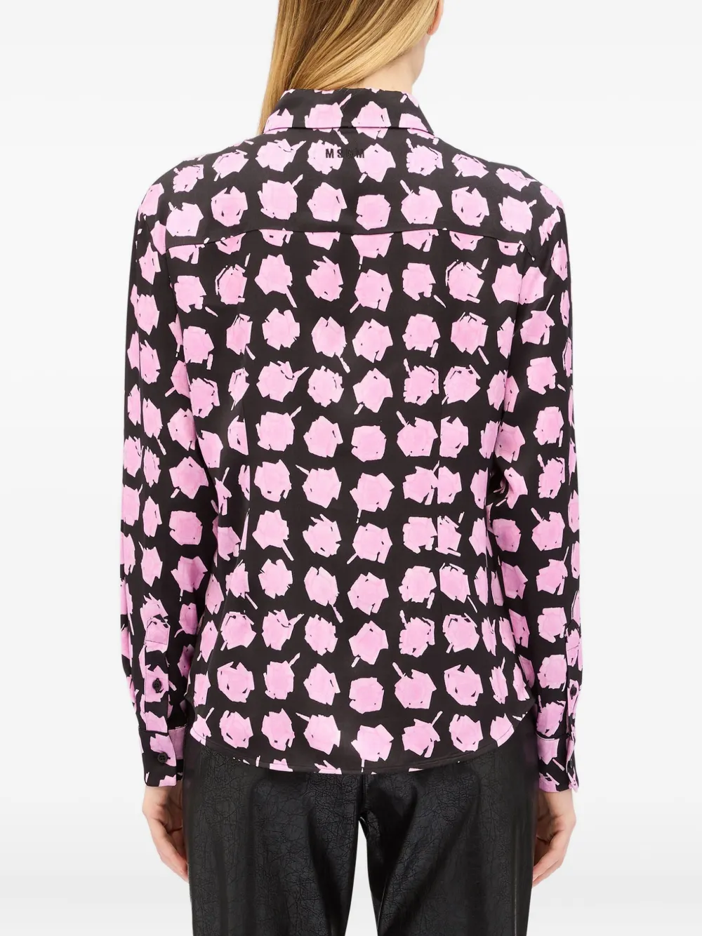 Msgm Floral-print Shirt In Pink
