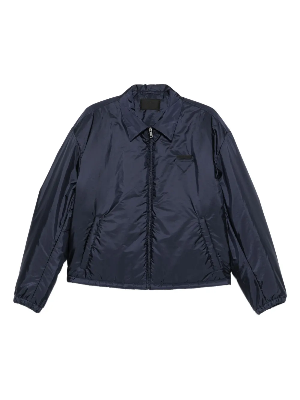 Prada logo-detail zip-up jacket Blauw