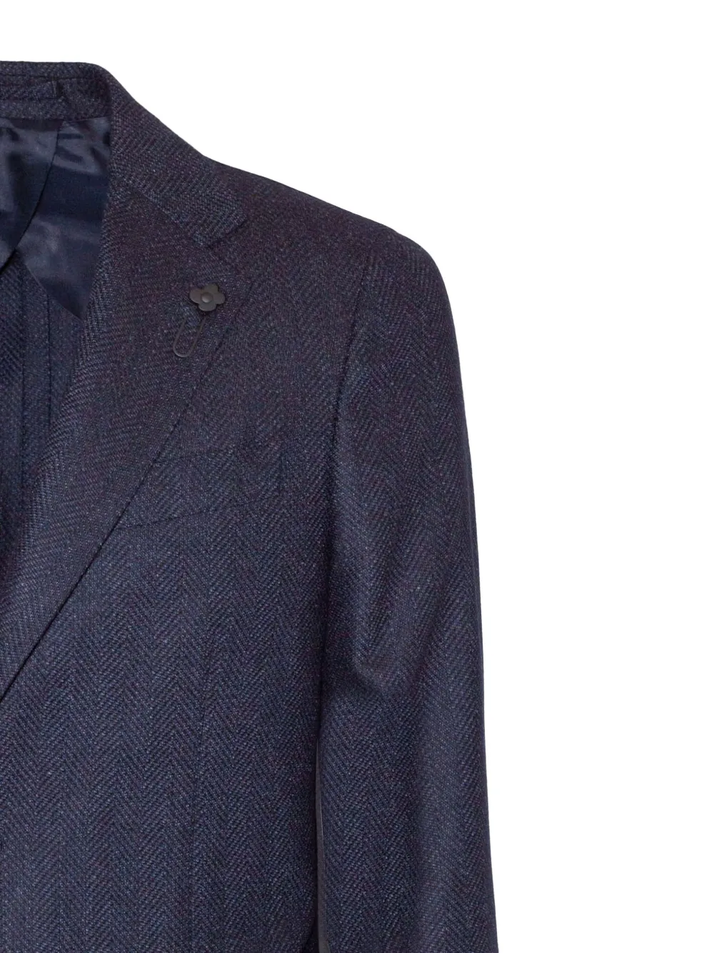 Lardini herringbone two-button blazer Blauw