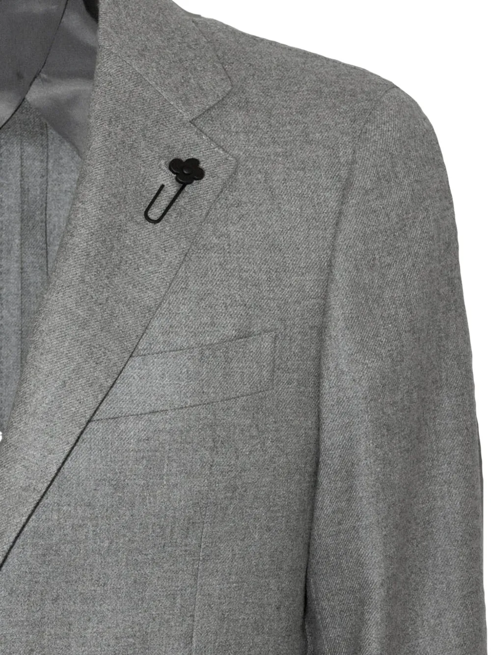 Lardini brooch-detail cashmere blazer Grijs