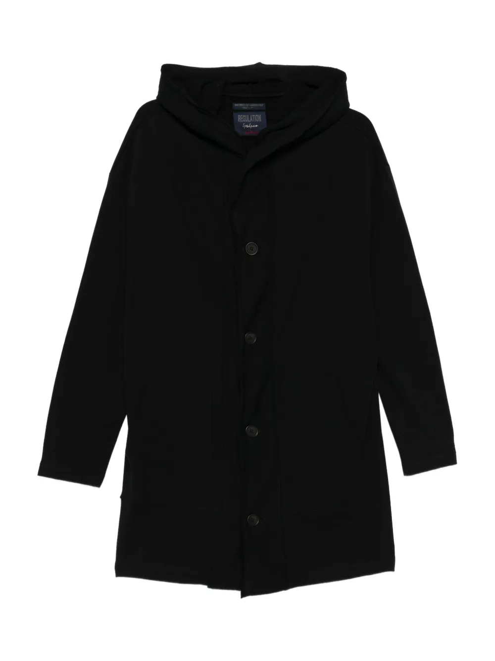 Yohji Yamamoto hooded button-fastening coat | Black | Image 1