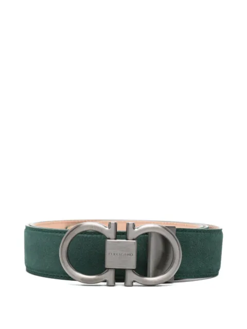 Ferragamo Gancini buckle suede belt