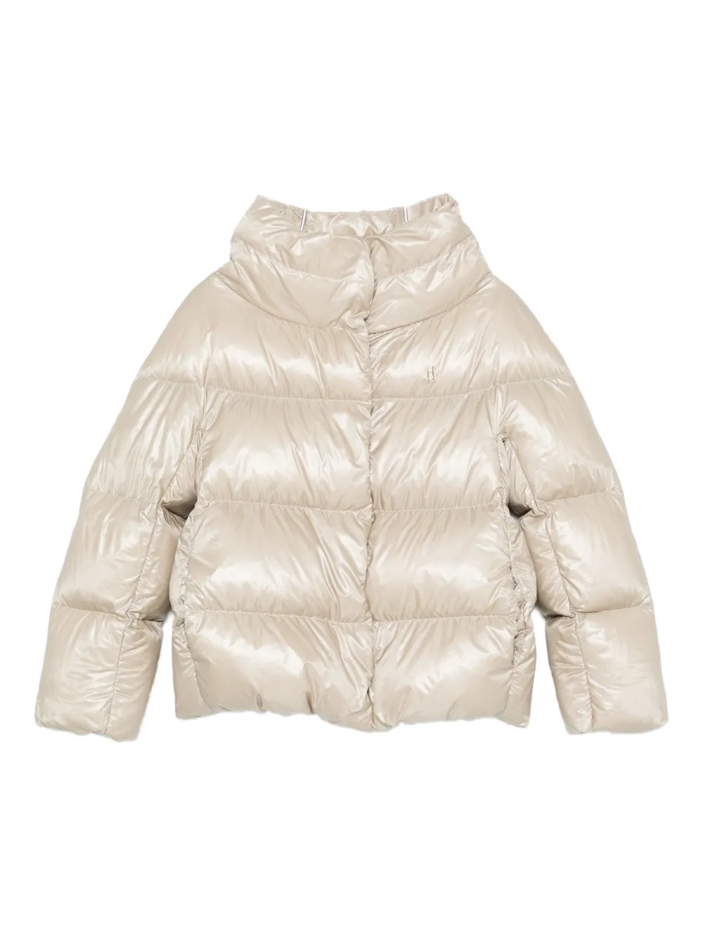 Herno Funnel-neck Padded Jacket In Neutral