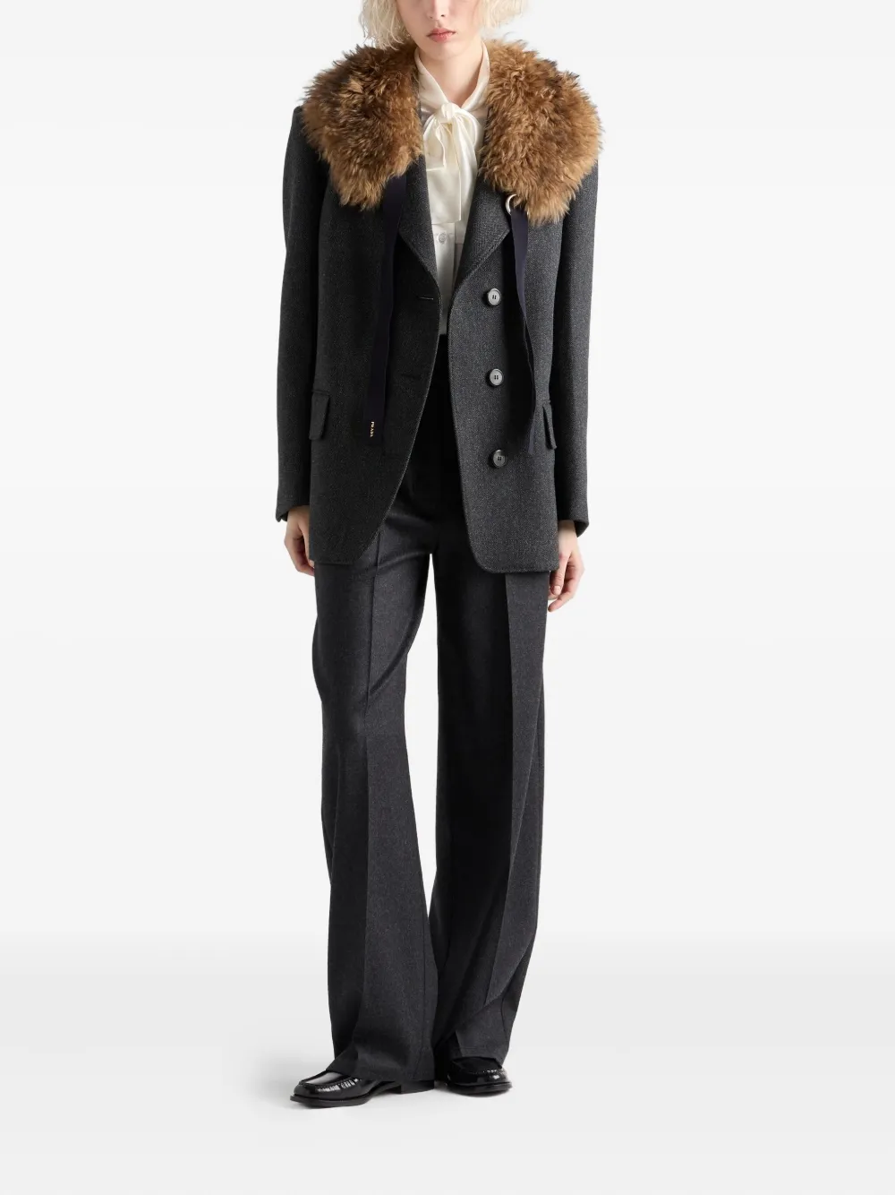 Prada Blouse met sjaal - Wit