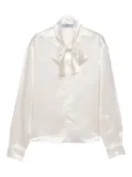 Prada scarf-collar satin shirt - White
