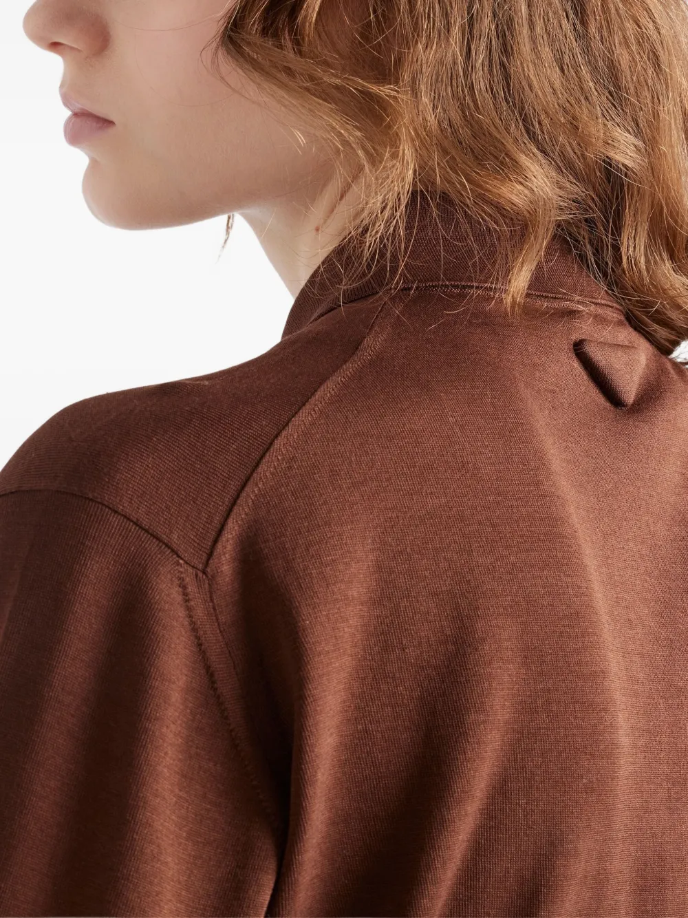 Prada polo-neck ribbed-knit sweater Bruin