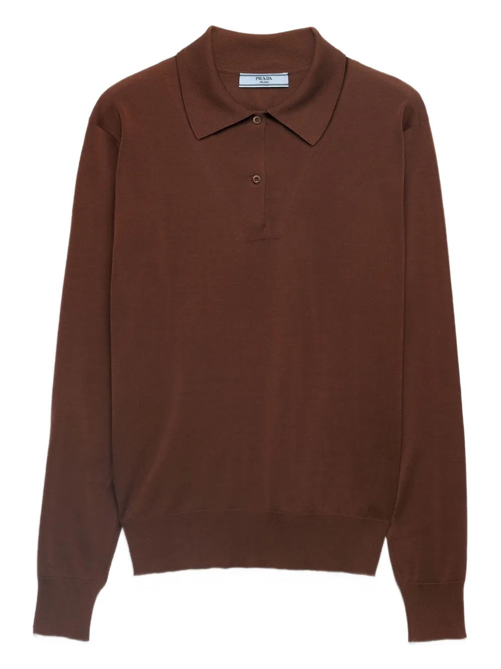 Prada polo-neck ribbed-knit sweater Bruin