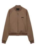 Prada logo-patch bomber jacket - Brown