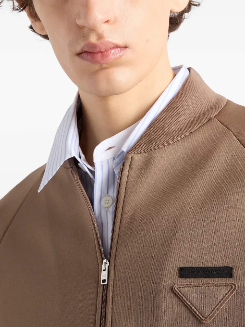 Prada logo-patch bomber jacket Bruin
