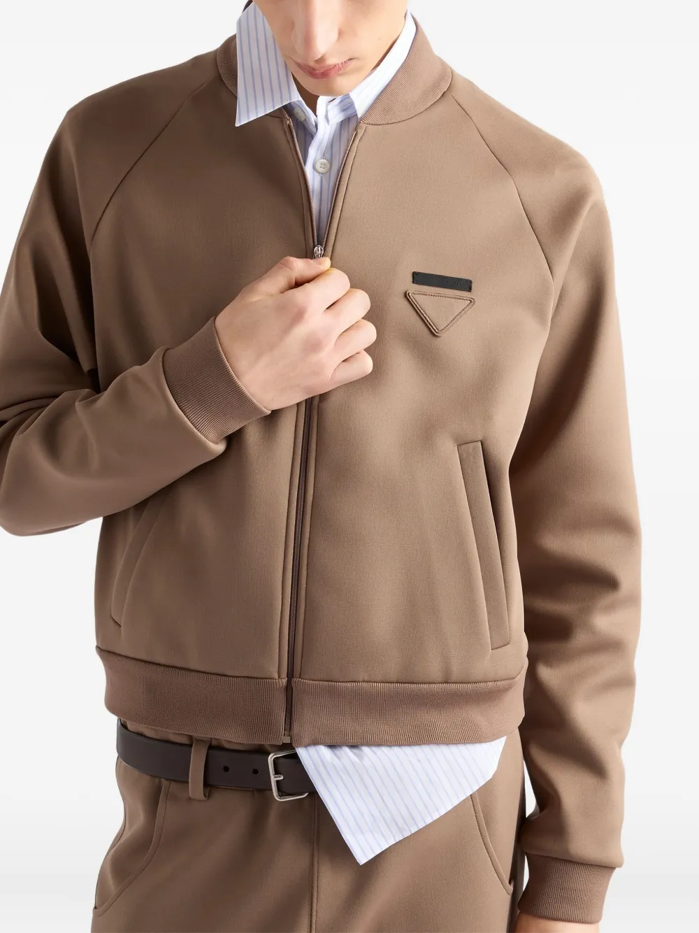 Prada logo-patch bomber jacket Bruin