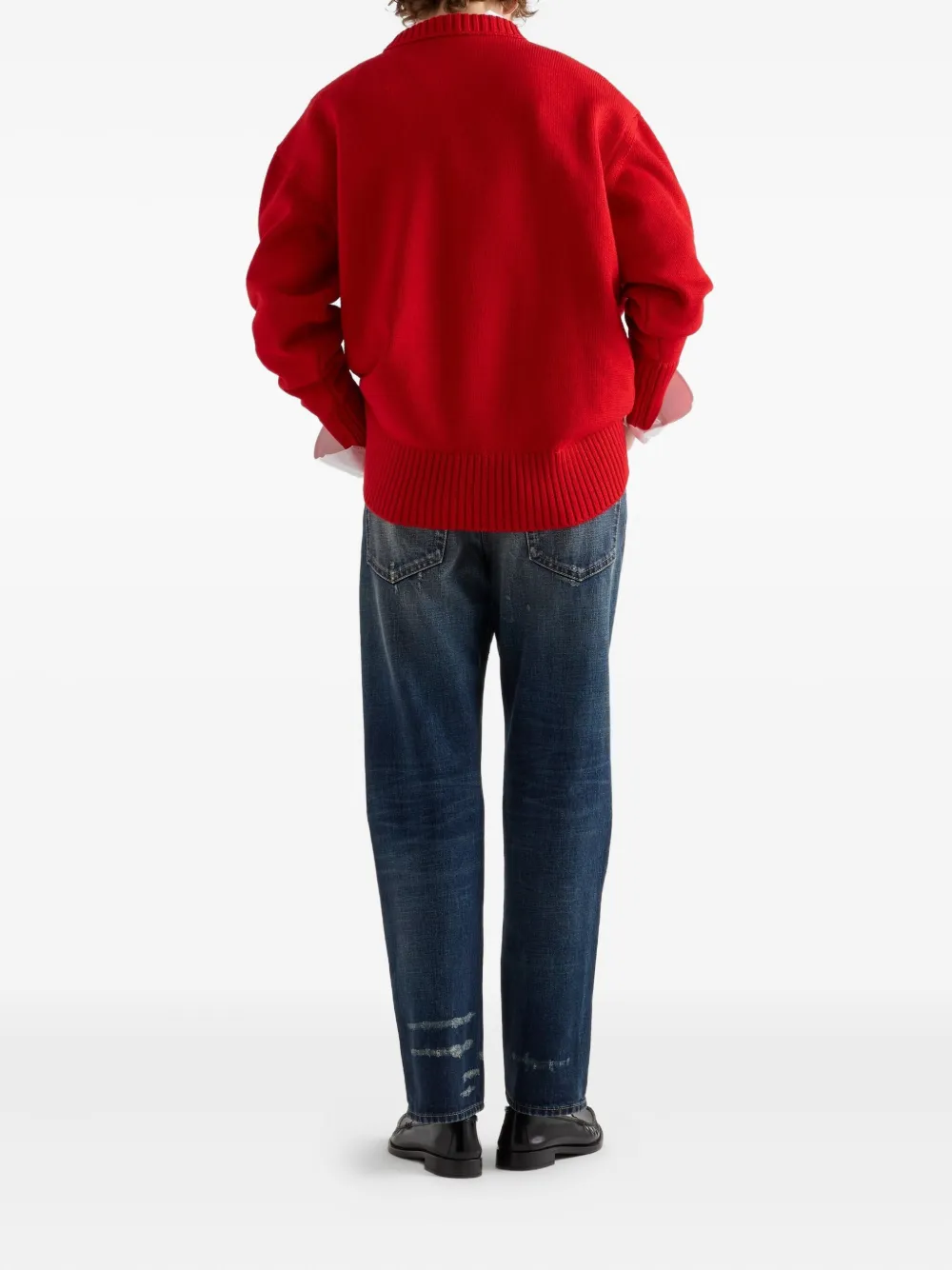 Prada Five Pocket Trousers With Distressed Faded Effect In Blue