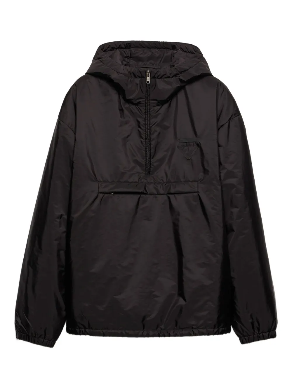 Prada triangle-logo hooded jacket | Black | Image 1