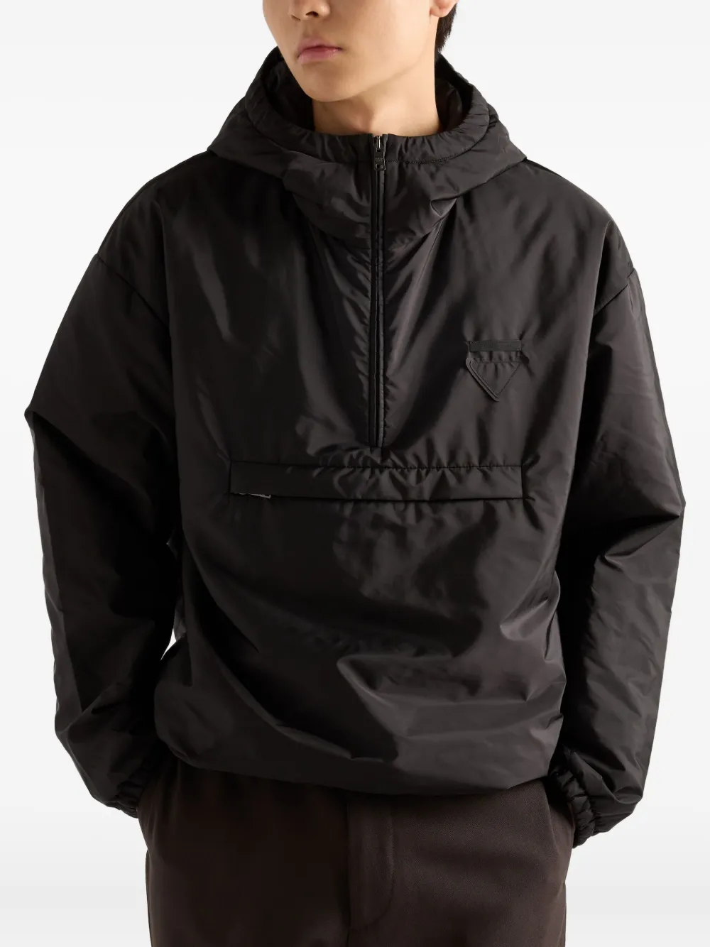 Prada Jack met capuchon en logo Zwart