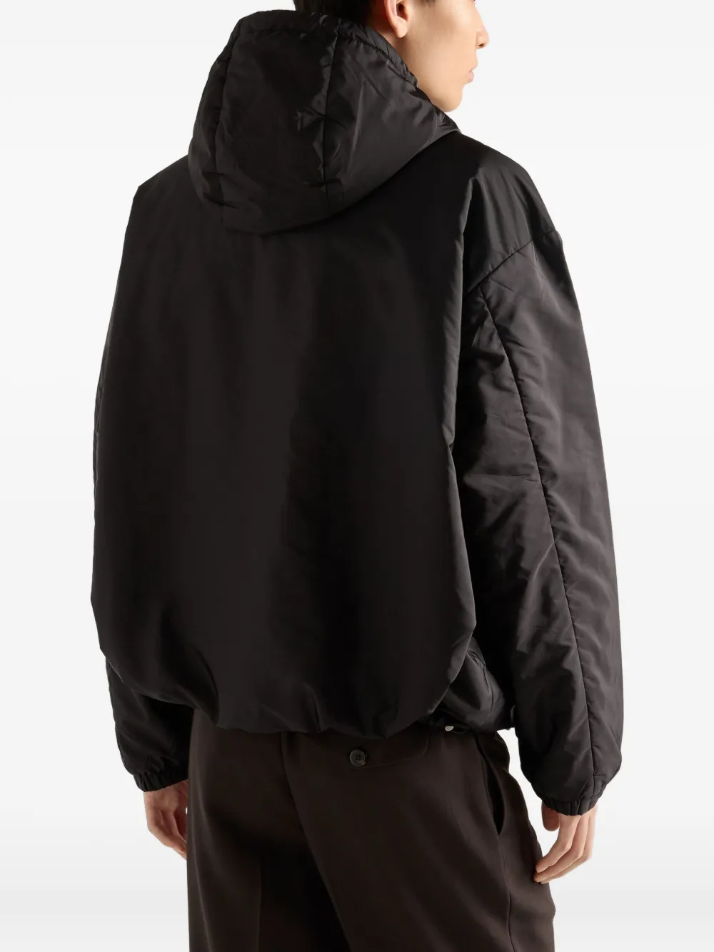 Prada Jack met capuchon en logo Zwart