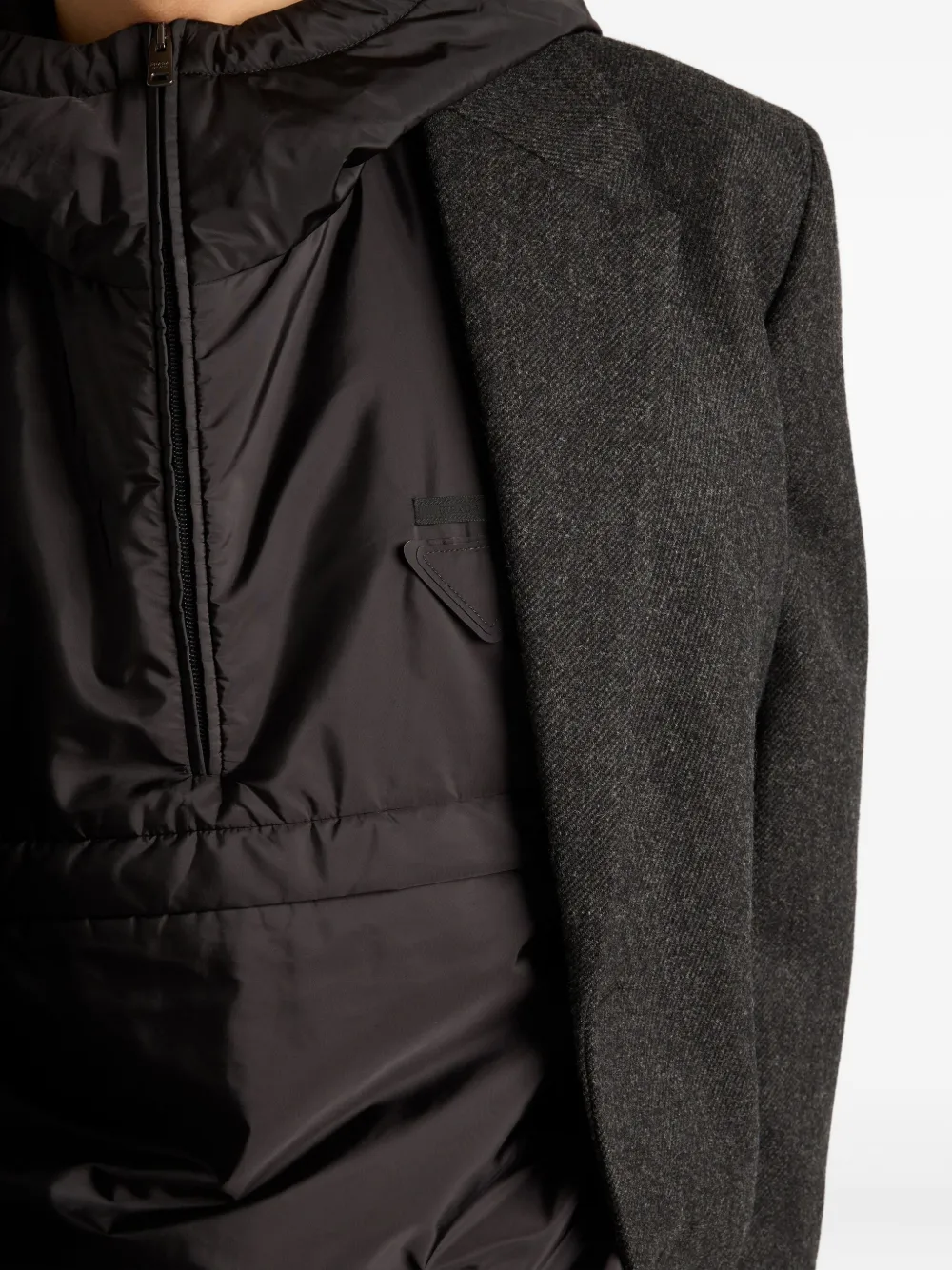 Prada Jack met capuchon en logo Zwart