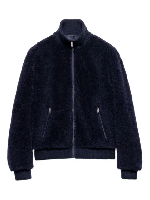 Prada fleece ribbed-collar jacket