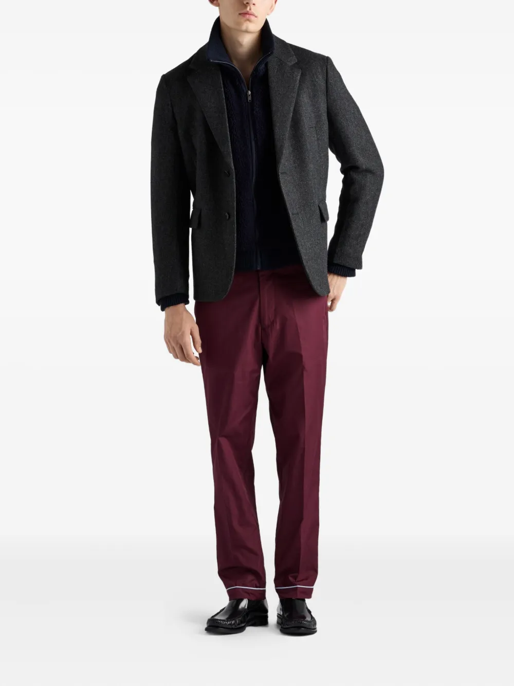 Prada fleece ribbed-collar jacket | Lightweight Jackets | Image 2