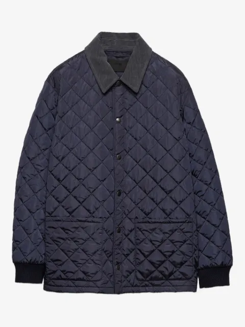 Prada diamond-quilted corduroy-collar jacket