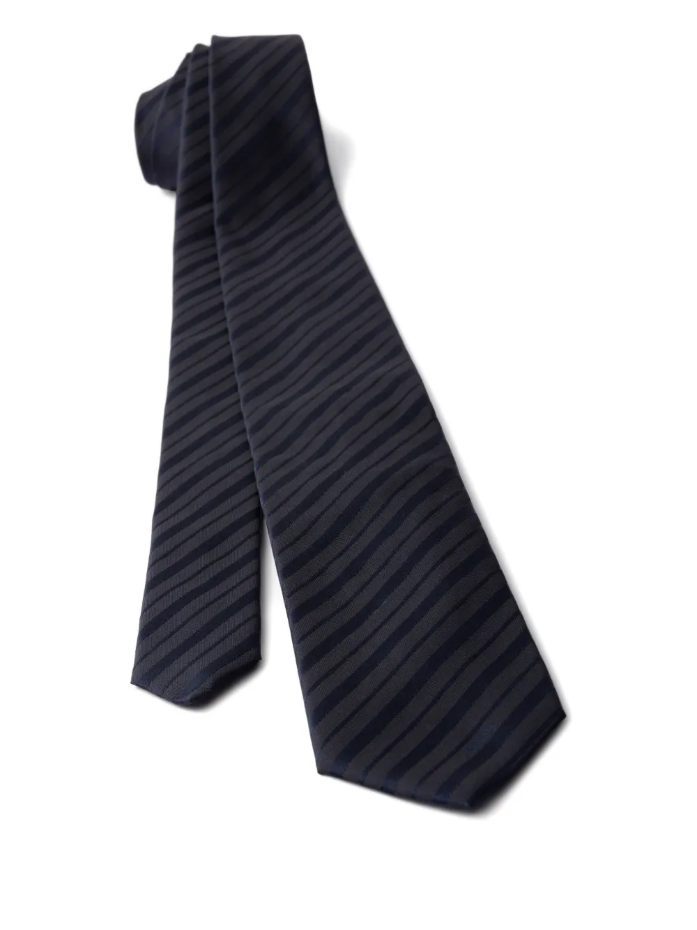Prada striped-pattern silk tie - Blauw