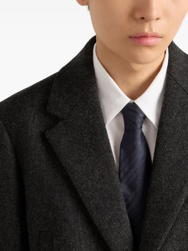 ★美品★ プラダ 高級シルクネクタイ ストライプ柄 ネイビー Prada ストライプ シルクネクタイ | ブルー | FARFETCH JP