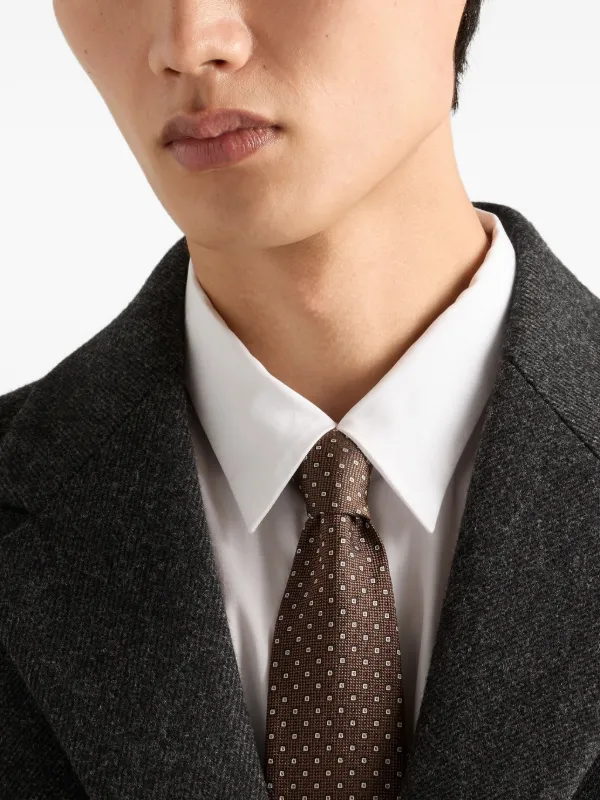 Prada ジオメトリックパターン シルクネクタイ | ブラウン | FARFETCH JP